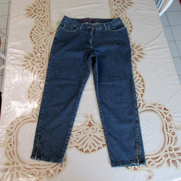 Blue Willi's Danish Design Cropped Blue Jeans Tapered Zipper Leg Danish Size 40 - Picture 7 of 16